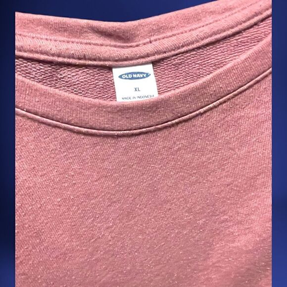 Old Navy XL Purple Long Ruffle Sleeve Sweatshirt Top Round Neck - Picture 3 of 3